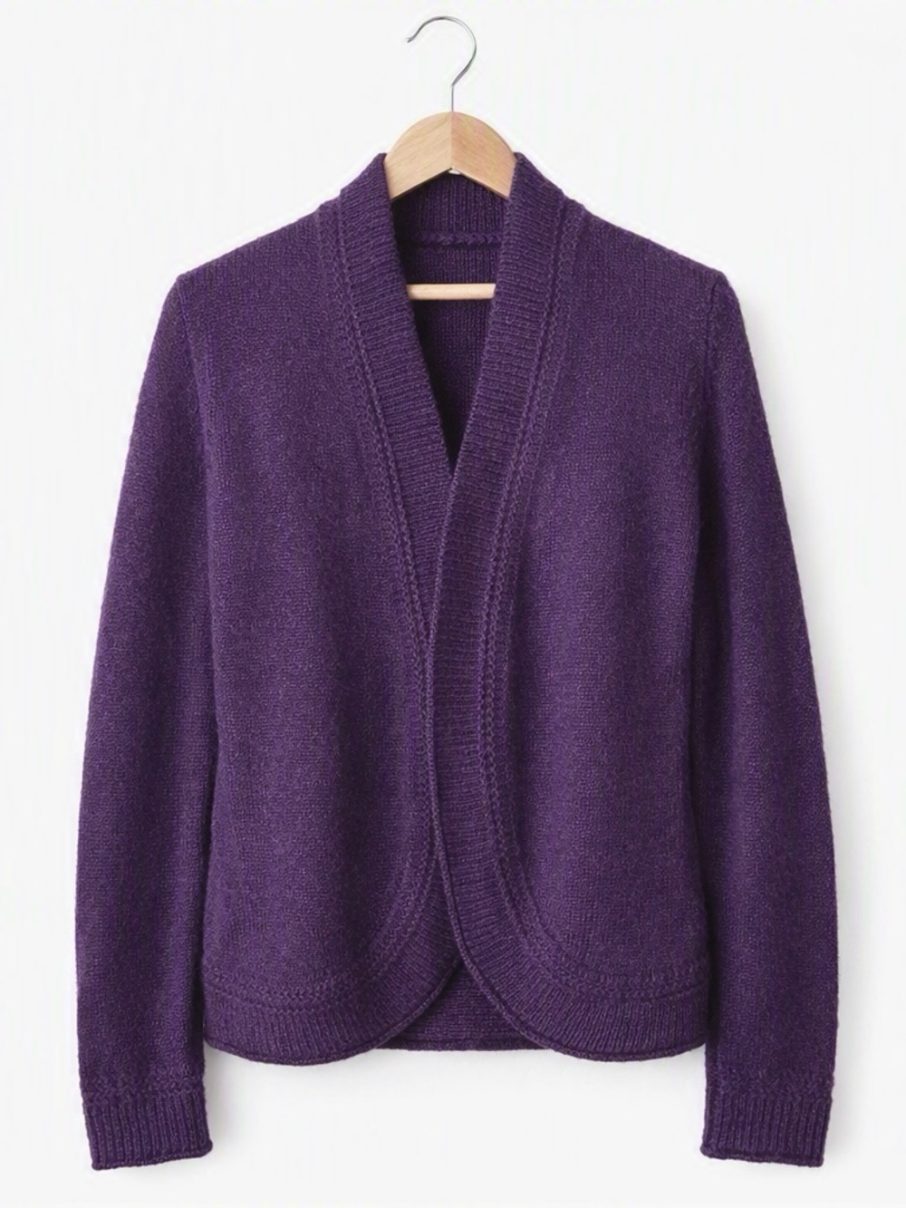 Chico’s Purple Open Front Knit Sweater